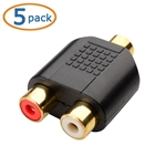 Cable Matters 5-Pack 3.5mm Stereo Jack to 2-RCA Coupler