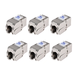 Cable Matters [UL Listed] 6-Pack Cat6A Shielded Metal RJ45 Keystone Jacks