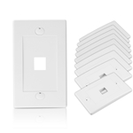 Cable Matters [UL Listed] 10-Pack Wall Plate with 1-Port Keystone Jack in White