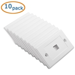 Cable Matters [UL Listed] 10-Pack Wall Plate with 1-Port Keystone Jack in White