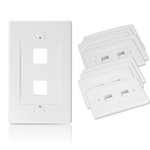 Cable Matters [UL Listed] 10-Pack Wall Plate with 2-Port Keystone Jack in White