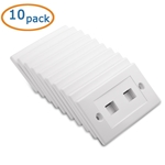 Cable Matters [UL Listed] 10-Pack Wall Plate with 2-Port Keystone Jack in White