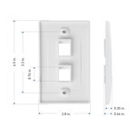 Cable Matters [UL Listed] 10-Pack Wall Plate with 2-Port Keystone Jack in White