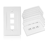 Cable Matters [UL Listed] 10-Pack Wall Plate with 3-Port Keystone Jack in White