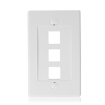 Cable Matters [UL Listed] 10-Pack Wall Plate with 3-Port Keystone Jack in White