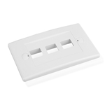 Cable Matters [UL Listed] 10-Pack Wall Plate with 3-Port Keystone Jack in White