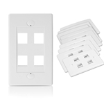 Cable Matters [UL Listed] 10-Pack Wall Plate with 4-Port Keystone Jack in White