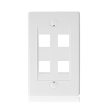Cable Matters [UL Listed] 10-Pack Wall Plate with 4-Port Keystone Jack in White