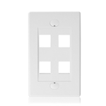 Cable Matters [UL Listed] 10-Pack Wall Plate with 4-Port Keystone Jack in White