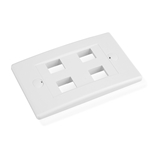 Cable Matters [UL Listed] 10-Pack Wall Plate with 4-Port Keystone Jack in White