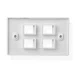 Cable Matters [UL Listed] 10-Pack Wall Plate with 4-Port Keystone Jack in White