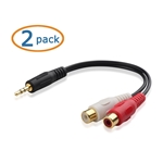 Cable Matters 2-Pack 3.5mm (1/8 Inch) Stereo to 2-RCA Adapter 8 inches
