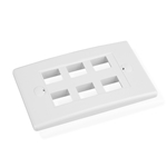 Cable Matters [UL Listed] 10-Pack Wall Plate with 6-Port Keystone Jack in White