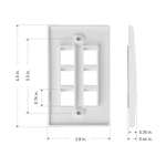 Cable Matters [UL Listed] 10-Pack Wall Plate with 6-Port Keystone Jack in White