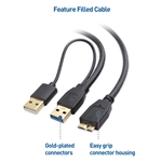 Cable Matters Micro USB 3.0 to USB Splitter Cable 20 Inches