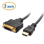 Cable Matters 2-Pack Bi-Directional HDMI to DVI Adapter 5 Inches