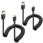 Cable Matters 2-Pack Coiled Micro USB 2.0 Cable 2-4 Feet