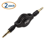 Cable Matters 2-Pack Retractable Aux Cable 2.5 Feet