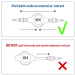 Cable Matters 2-Pack Retractable Aux Cable 2.5 Feet