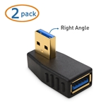 Cable Matters 2-Pack Right Angle USB 3.0 Male to Female Adapter