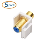 Cable Matters 5-Pack Gold-Plated RG6 Keystone Jack Insert