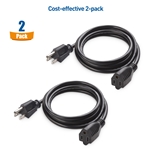 Cable Matters 2-Pack 16 AWG Heavy Duty AC Power Extension Cord (NEMA 5-15P to NEMA 5-15R)