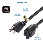 Cable Matters 2-Pack 16 AWG Heavy Duty AC Power Extension Cord (NEMA 5-15P to NEMA 5-15R)