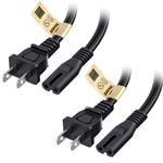 Cable Matters 2-Pack 2-Slot Non-Polarized Universal Replacement Power Cord (NEMA 1-15P to IEC C7)