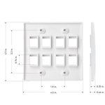 Cable Matters [UL Listed] 5-Pack 8-Port Keystone Wall Plate in White