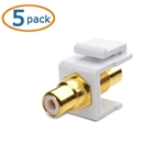 Cable Matters 5-Pack RCA Keystone Jack Inserts in White