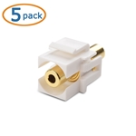 Cable Matters 5-Pack 3.5mm (1/8 Inch) TRS Keystone Jack Inserts in White