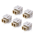 Cable Matters 5-Pack LC Duplex Multimode Fiber Keystone Jack in Ivory