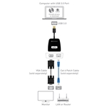 Cable Matters USB 3.0 to VGA Adapter with Gigabit Ethernet in Black