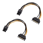 Cable Matters 2-Pack 6 Pin PCIe to SATA Power Cable 8 Inches