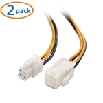 Cable Matters 2-Pack ATX Power Supply 4-Pin CPU Extension Cable 8 Inches