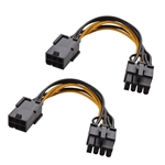 Cable Matters 2-Pack PCI-E 6 Pin to 8 Pin Power Cable 4 Inches