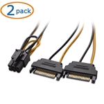 Cable Matters 2-Pack 6 Pin PCIe to 2xSATA Power Cable 4 Inches