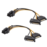 Cable Matters 2-Pack 6 Pin PCIe to 2xSATA Power Cable 4 Inches