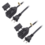 Cable Matters 2-Pack 16 AWG 2-Prong Extension Cord with Tamper Guard
