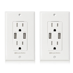 Cable Matters Tamper Resistant Duplex AC Outlet with 3.4A USB Charging