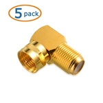 Cable Matters 5-Pack Right Angle Coaxial F-Type Adapter for RG6