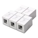 Cable Matters [UL Listed] 5-Pack 1-Port Keystone Jack Surface Mount Box in White