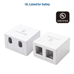 Cable Matters [UL Listed] 5-Pack 2-Port Keystone Jack Surface Mount Box in White