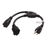 Cable Matters 2-Pack 2-Outlet AC Power Cord Y-Splitter - 1.2 Ft
