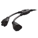 Cable Matters 2-Pack 2-Outlet AC Power Cord Y-Splitter - 1.2 Ft