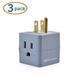 Cable Matters 3-Pack 3-Outlet Grounded Cube Wall Tap