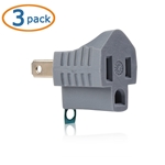 Cable Matters 3-Pack Polarized Grounding Adapter in Grey