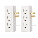 Cable Matters 2-Pack 6-Outlet Grounded Side Access Wall Tap