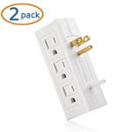 Cable Matters 2-Pack 6-Outlet Grounded Side Access Wall Tap