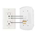 Cable Matters 2-Pack 6-Outlet Grounded Three Sided Wall Tap